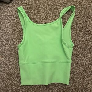 lululemon athletica Neon Green Ribbed Cropped Tank
